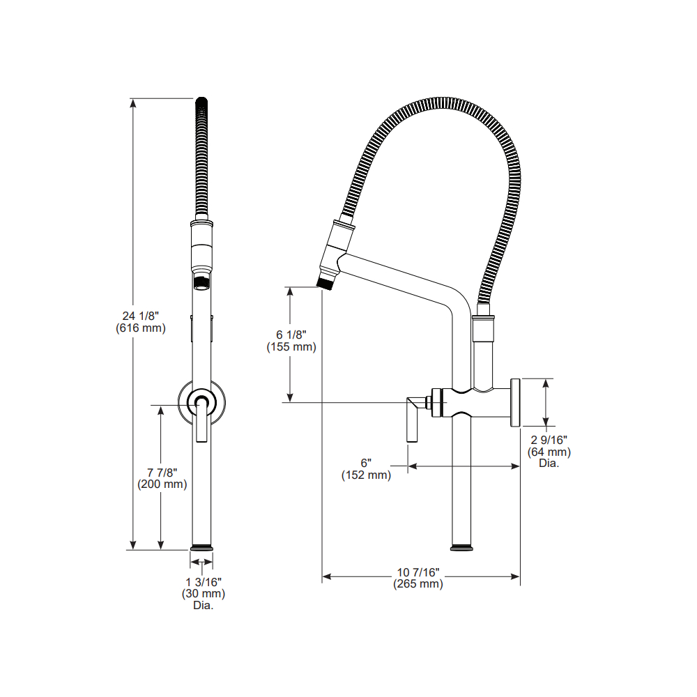 Brizo 81892-PC Universal Showering Slidebar Shower Arm & Flange