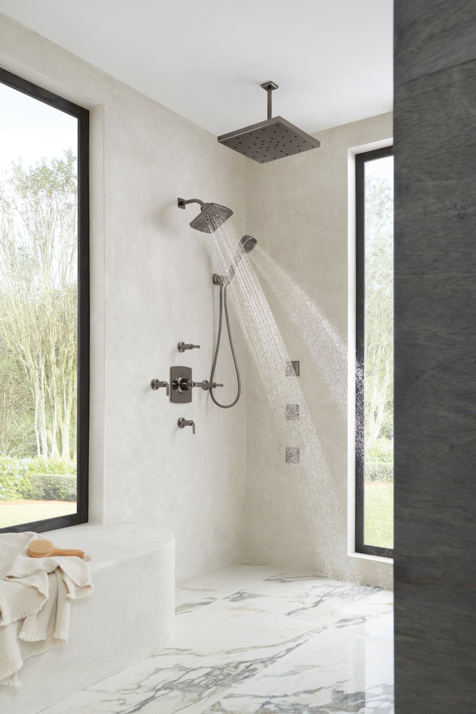 Brizo 81986-PG Essential 14" H2O Square Raincan 1-Setting