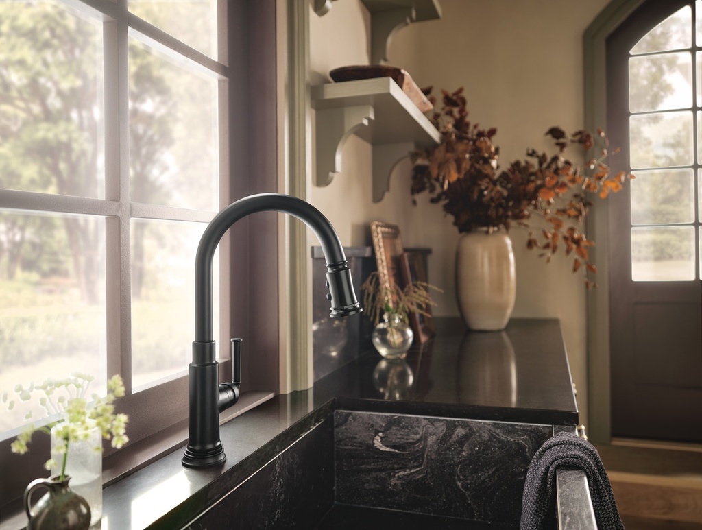 Brizo 64074LF Rook Pull Down Kitchen Faucet With Smart Touch Luxe Steel