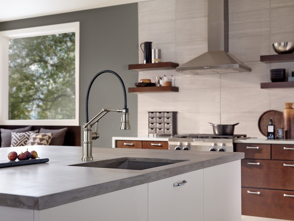 Brizo 63225LF ARTESSO Single Handle Articulating Kitchen Faucet Brilliance Stainless