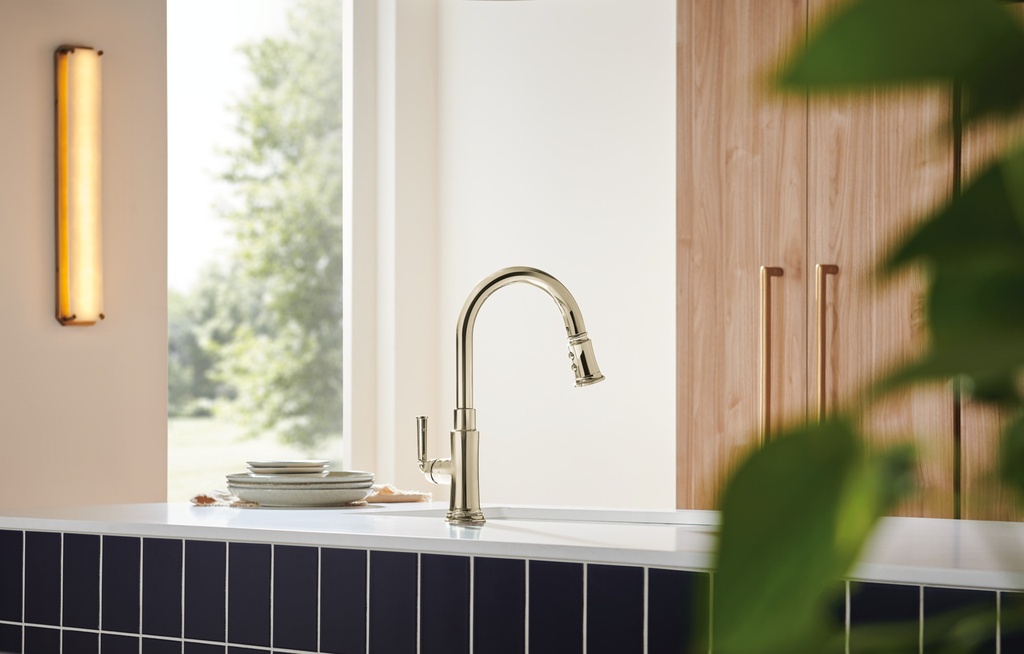 Brizo 63074LF Rook Single Handle Pull Down Kitchen Faucet Polished Gold