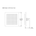Brizo 83341-RB-2.5 Virage Square Raincan Showerhead