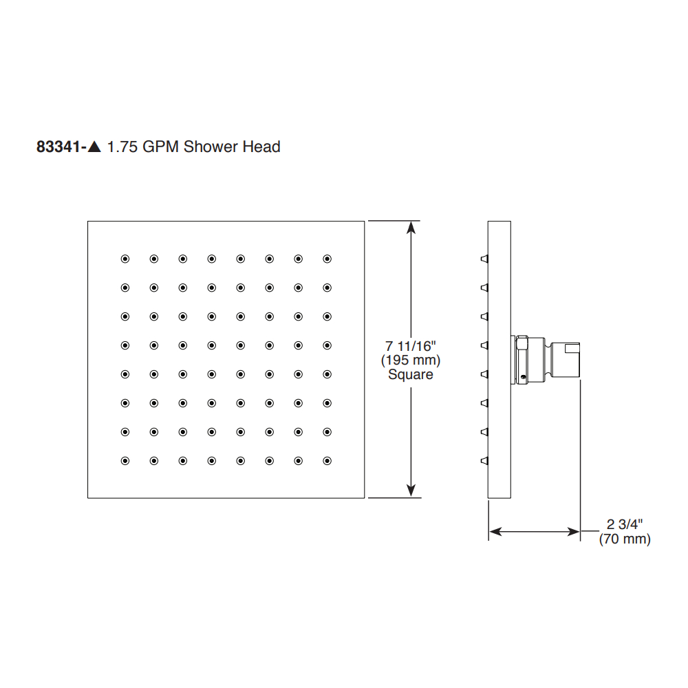 Brizo 83341-SL Universal Showering Ceiling Mount Raincan Shower Head