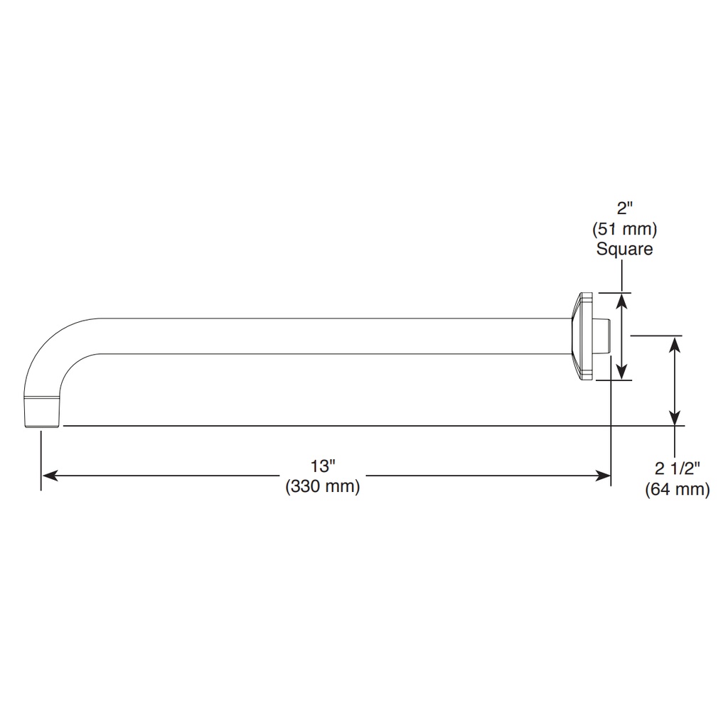 Brizo 83867-GL Allaria Shower Arm & Flange