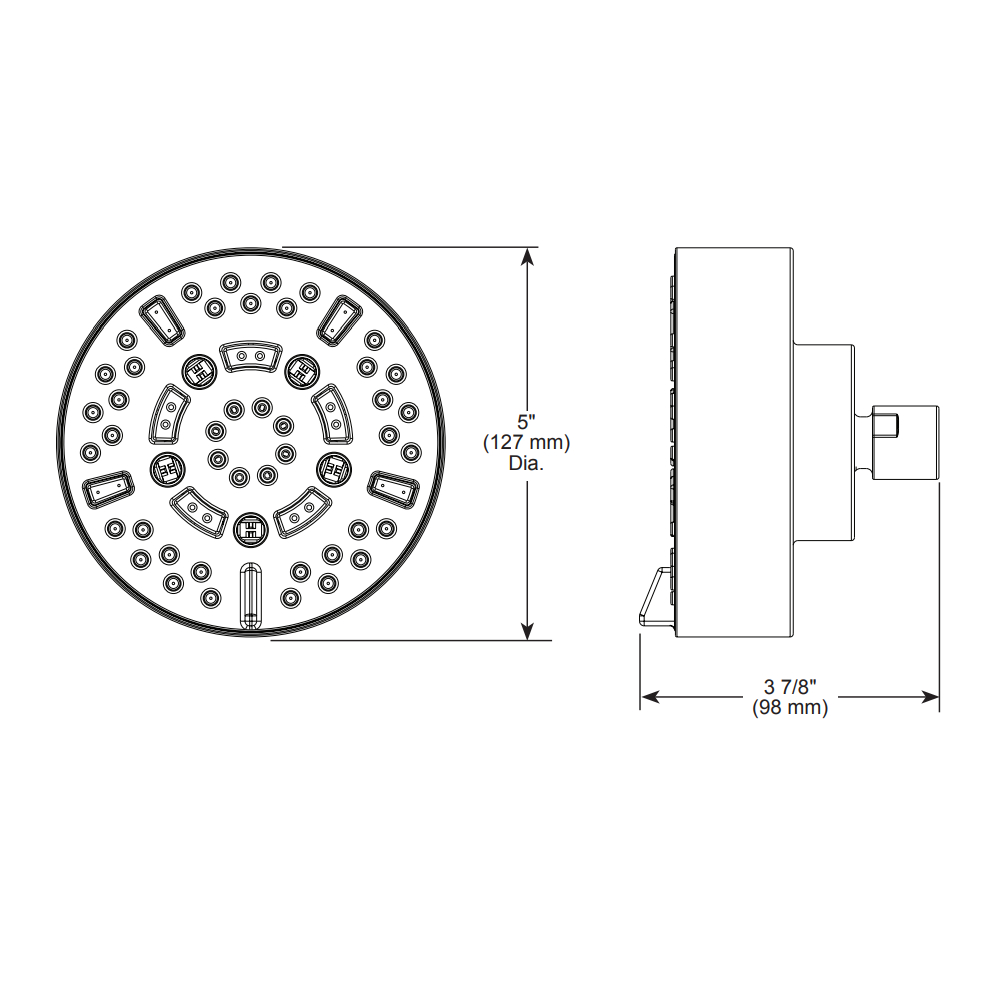 Brizo 87292-GL Universal Showering 5" Euro Rd Multifunction Showerhead
