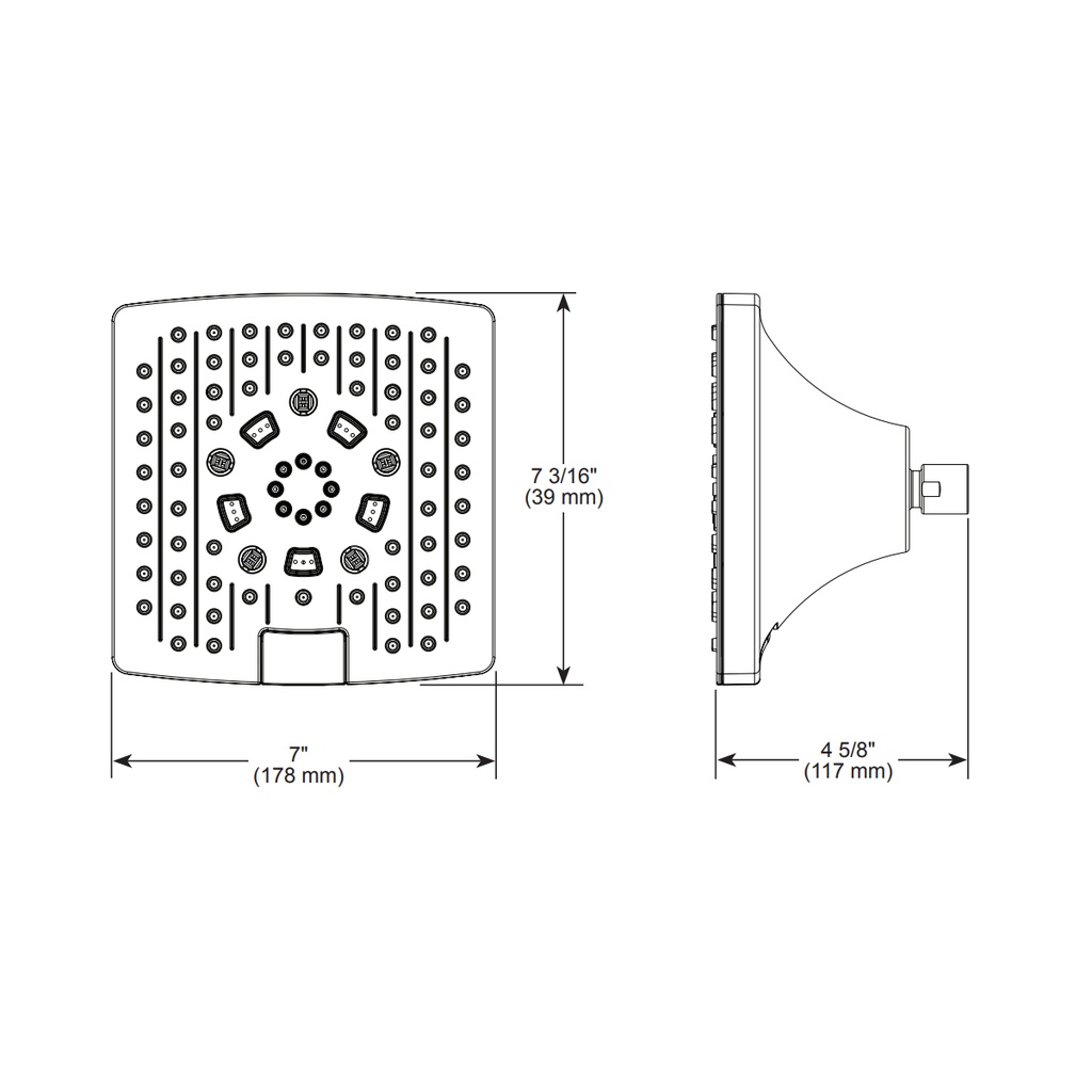 Brizo 87406-PC Kintsu Square Multifunction Showerhead 1.75