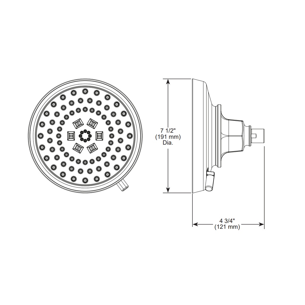 Brizo 87476-SL Invari H2Okinetic Round Multi-Function Showerhead