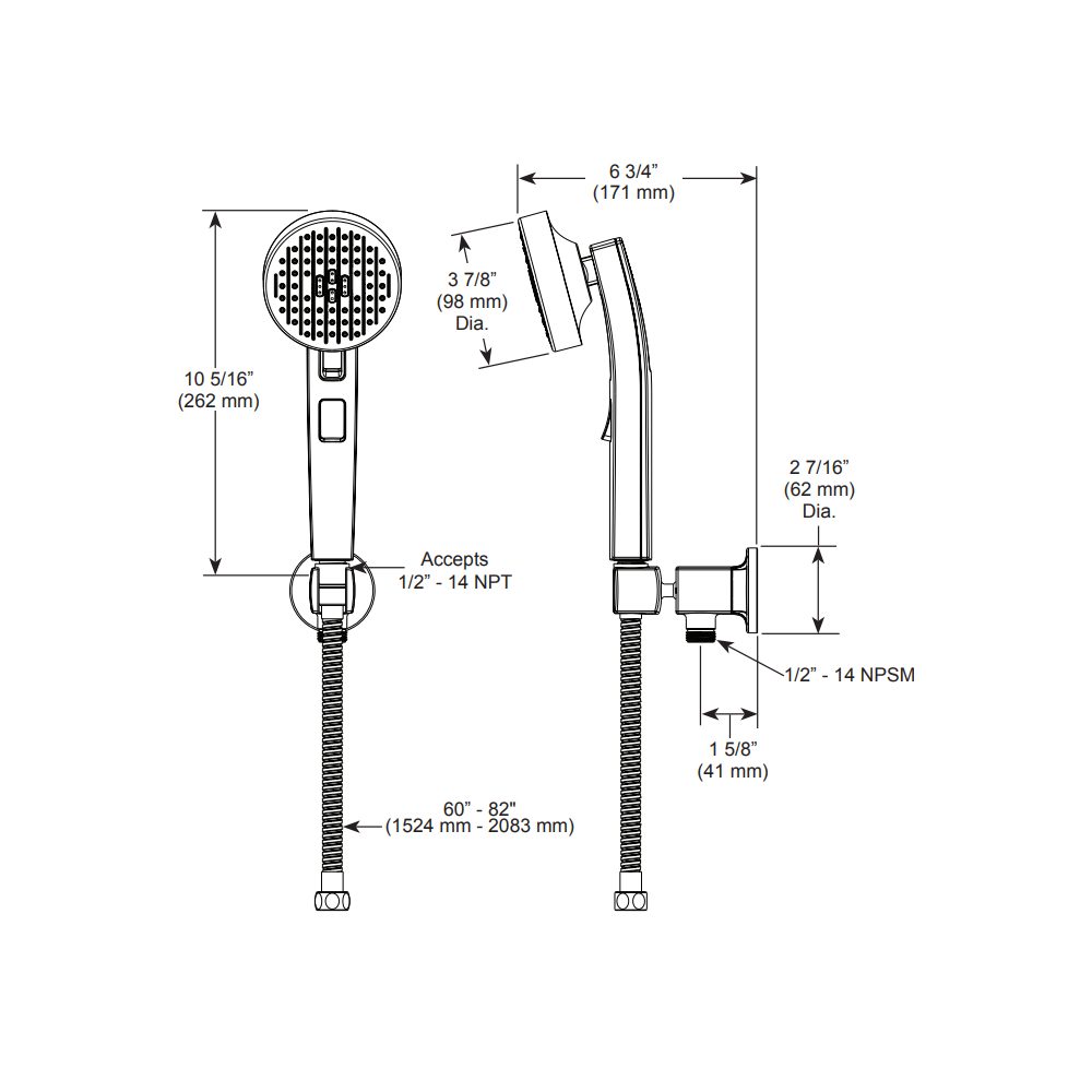 Brizo 88806-BL Multifunction Wall Mount Handshower
