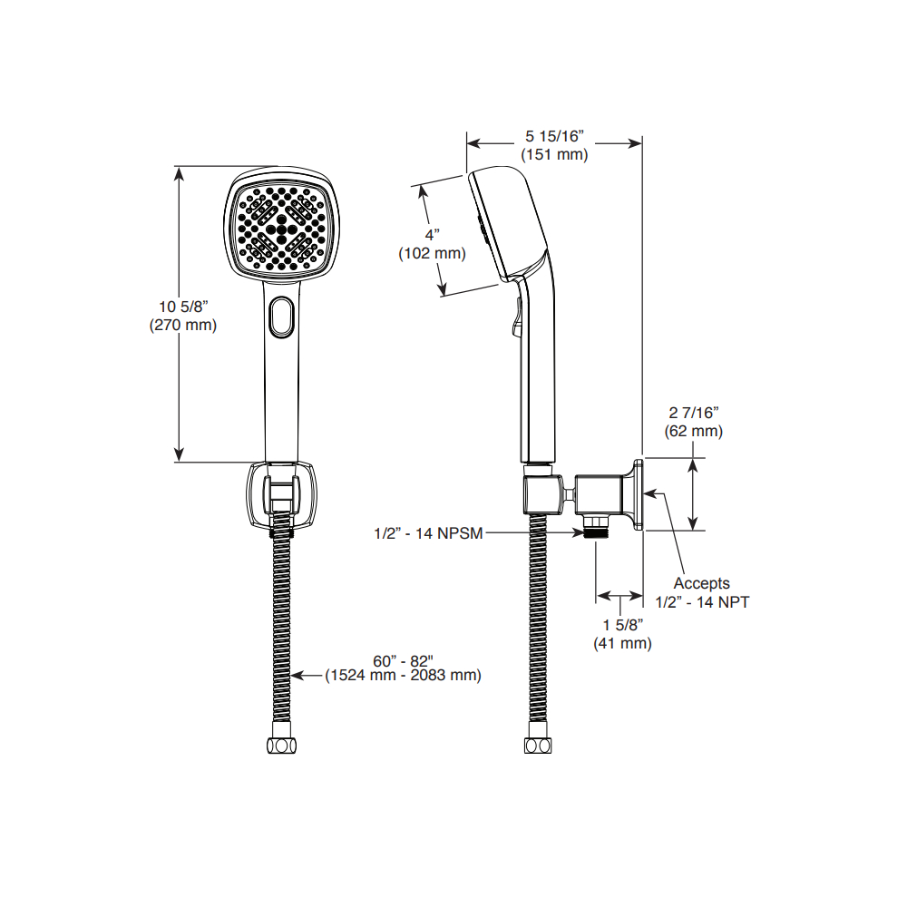 Brizo 88867-GL Allaria Hand Shower 1.75Gpm Wall-Mount 4-Setting