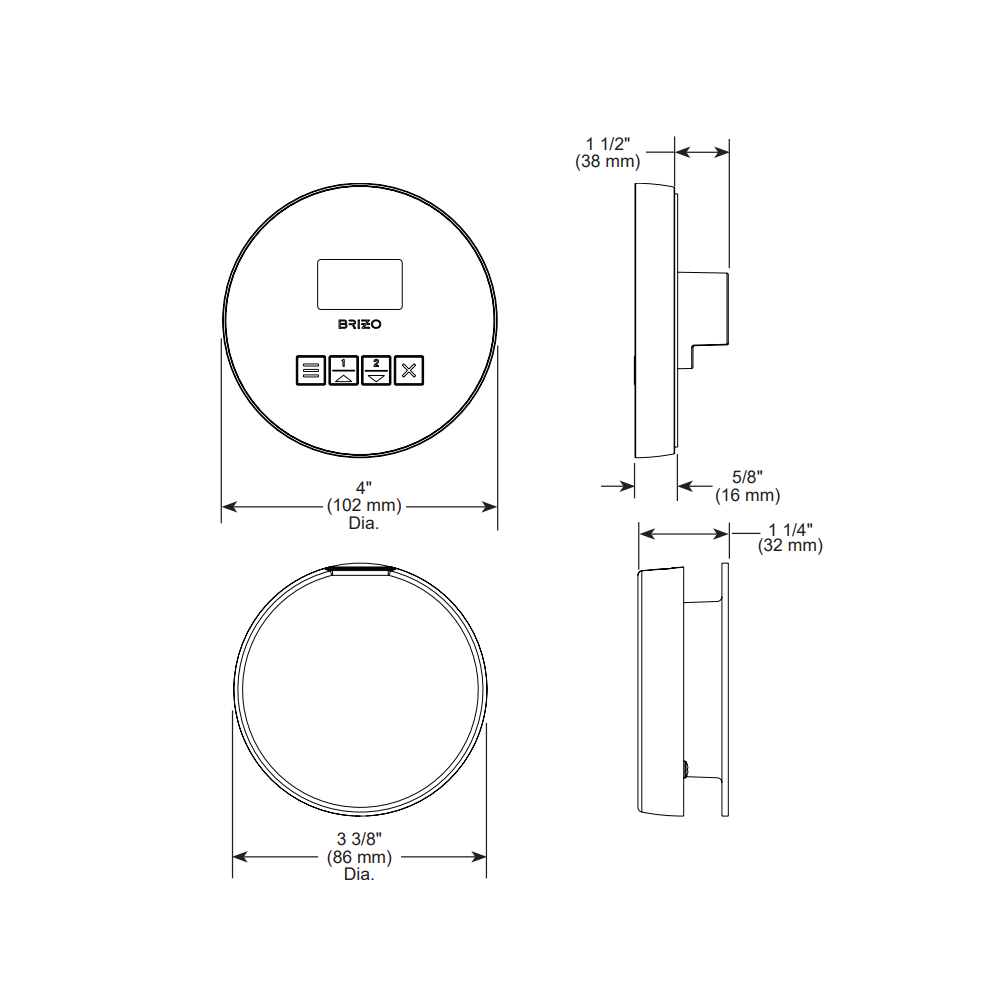 Brizo 8CH-250R-PN-L Round Steam Control And Head
