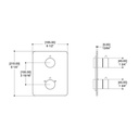 ALT 30892 Via Dante Uniplex T23 Trim Kit 2 Way Shared Chrome 2