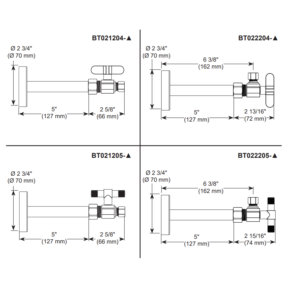 Brizo BT022204-GL Angled Supply Stop Valve