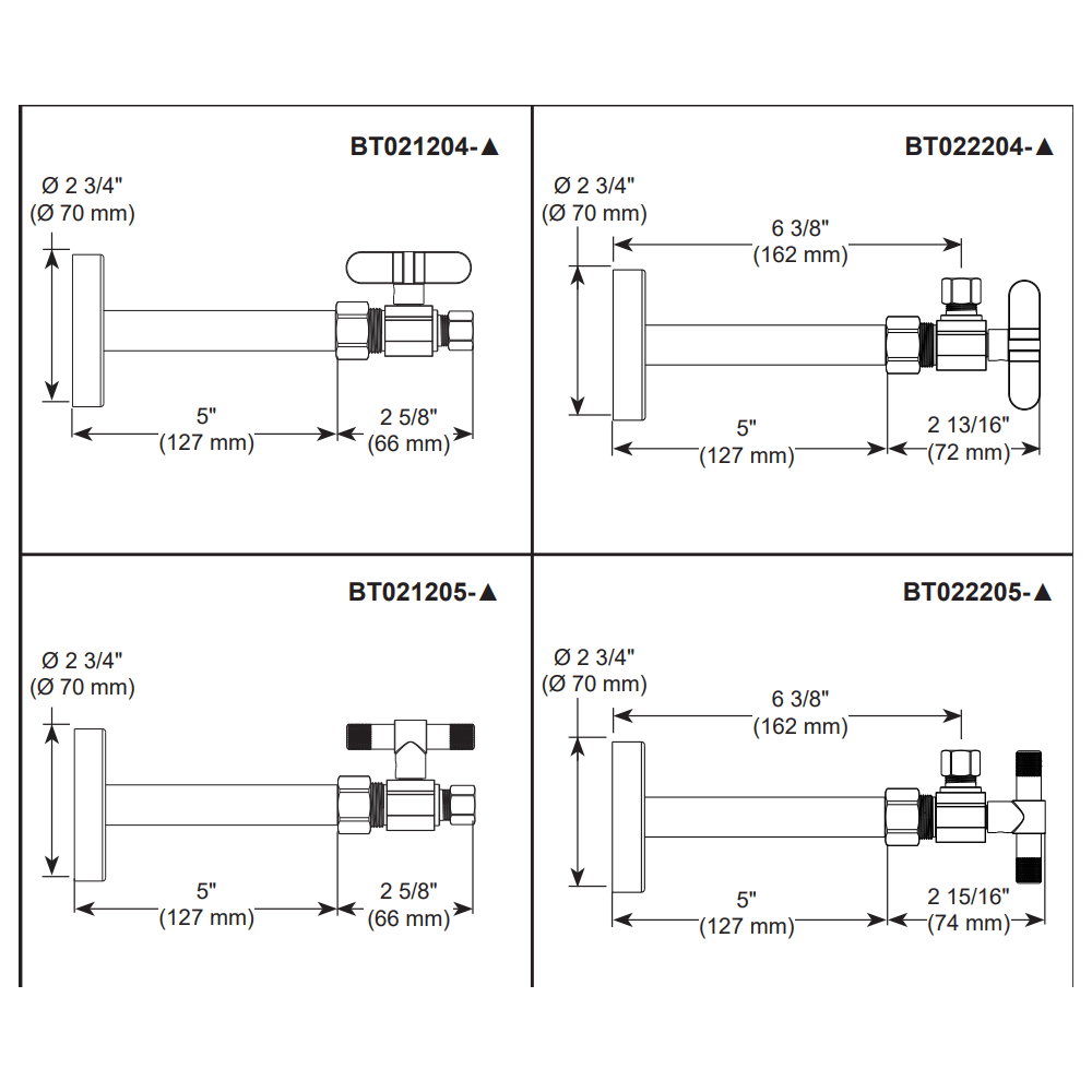 Brizo BT022205-NK Angled Supply Stop Valve