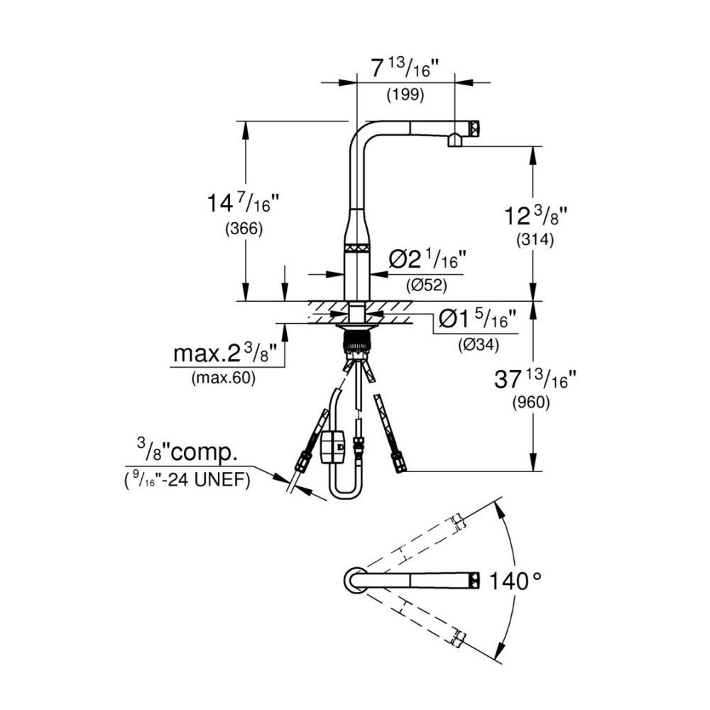 Grohe 31616DC0 Essence Smartcontrol Pull Out Dual Spray Kitchen Faucet SuperSteel 5