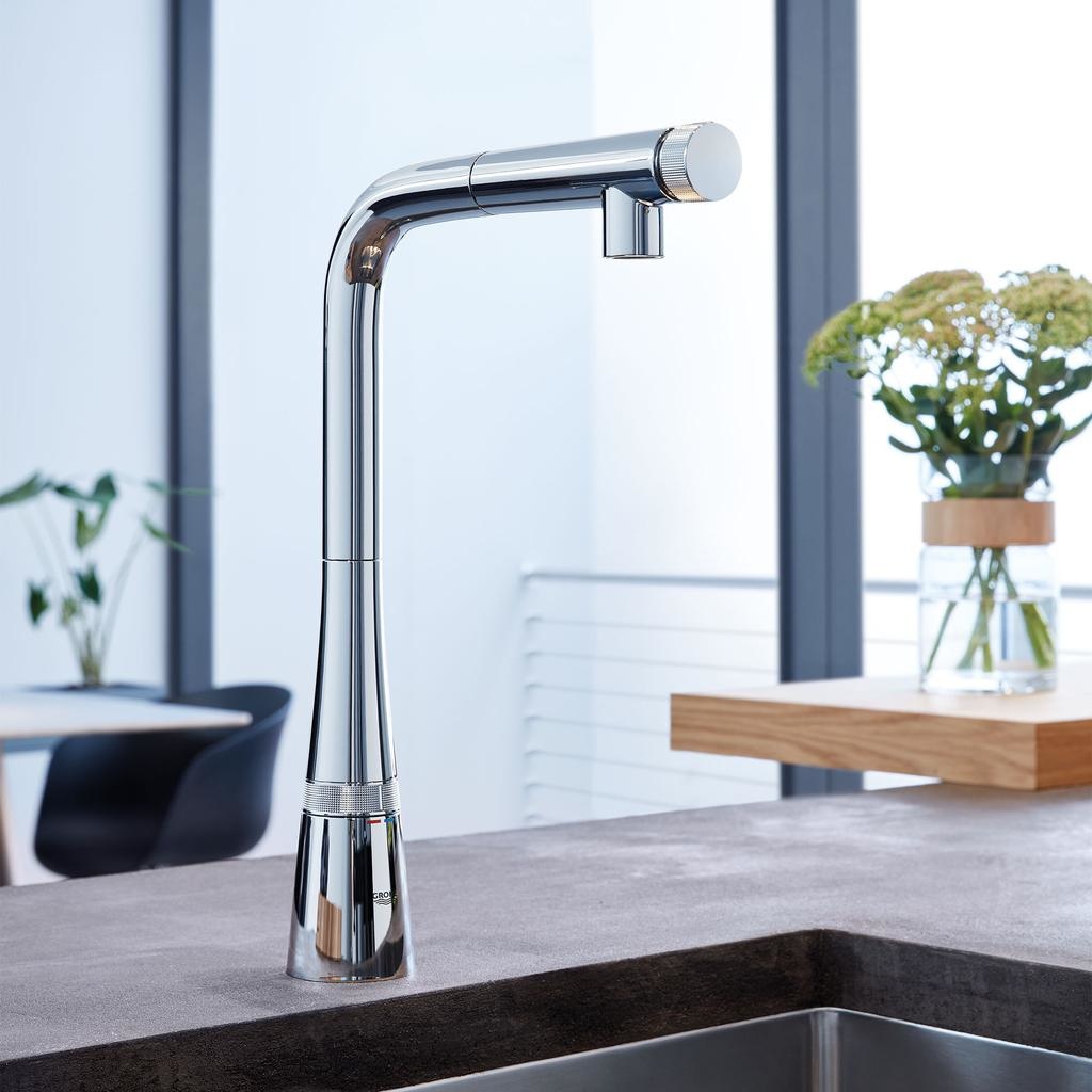 Grohe 31559002 Ladylux L2 Smartcontrol Pull Out Dual Spray Kitchen Faucet Chrome 4