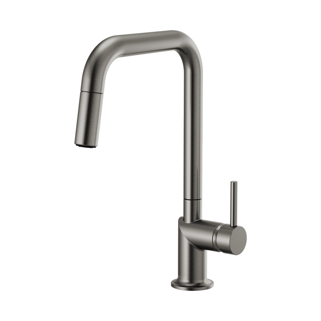 Brizo 63065LF-SLLHP Odin Square Pull-Down Kitchen Faucet Less Handle Luxe Steel