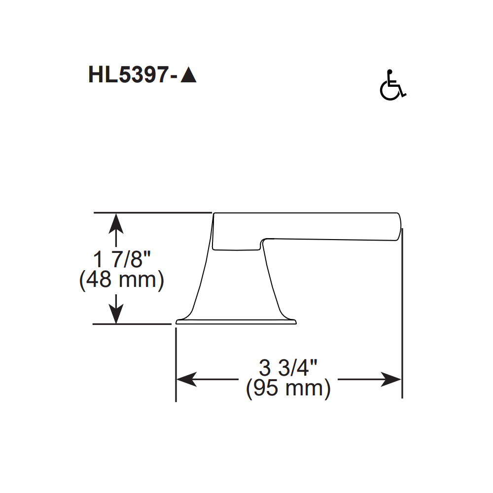 Brizo HL5397-GL Levoir Widespread Handle Kit Crystal Lever Low