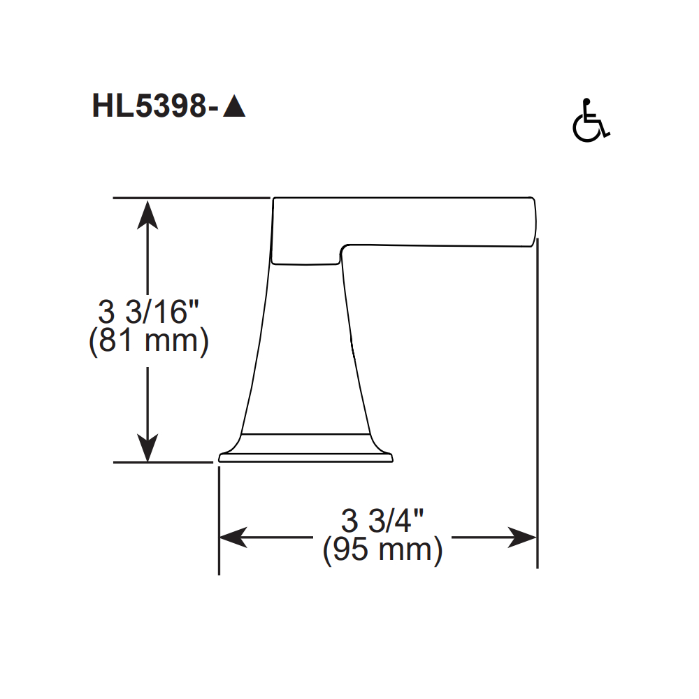 Brizo HL5398-GL Levoir Widespread Handle Kit - Crystal Lever High