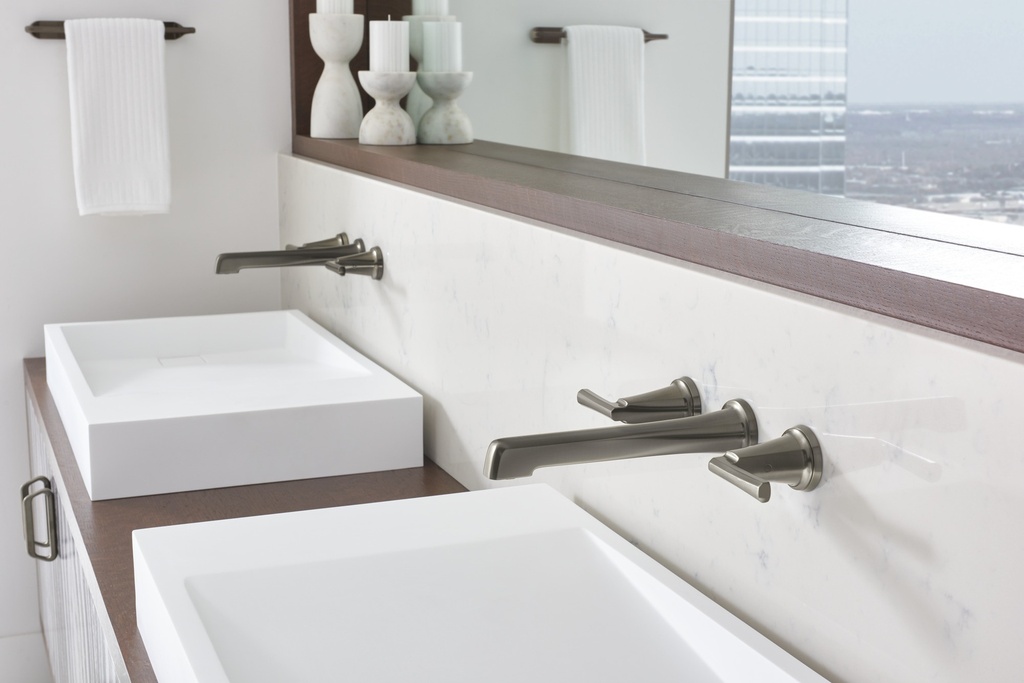 Brizo HL5898-PN Levoir Wall Mount Lavatory Handle Kit - Crystal Lever