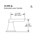 Brizo HL698-BNX Levoir Roman Tub Handle Kit Crystal Lever High