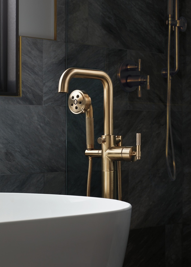 Brizo HL7033-GL Litze Single-Handle Freestanding Tubfiller Handle Kit - T-Lever Luxe Gold