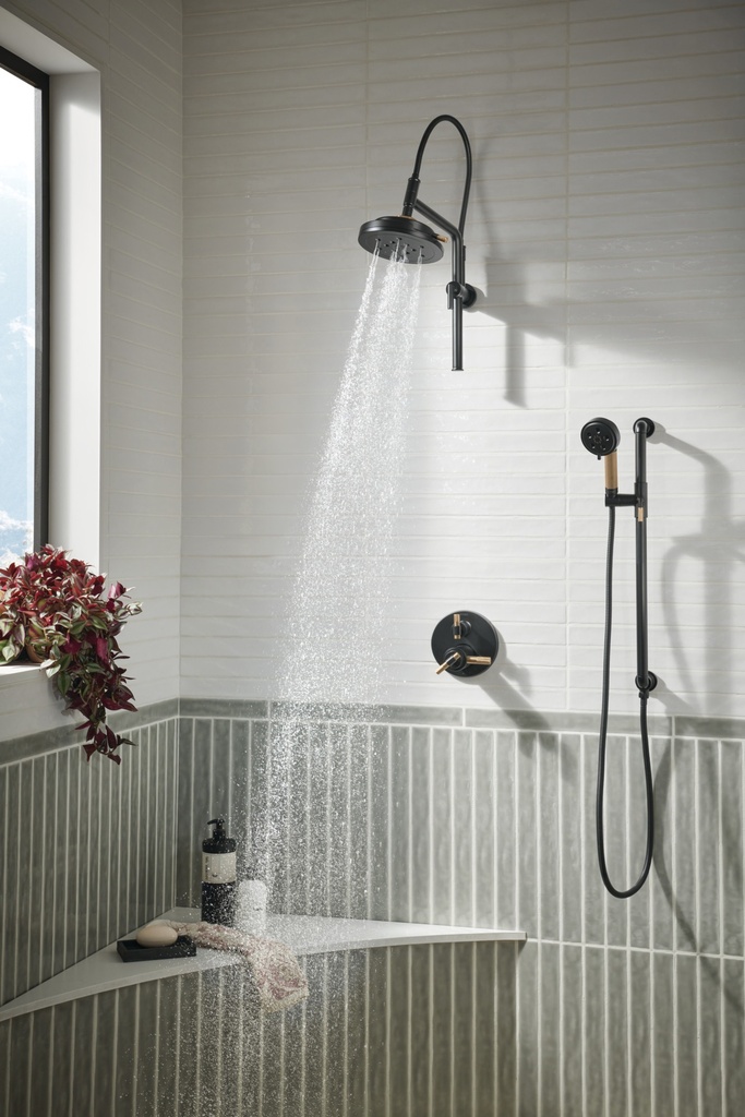 Brizo HL7533-PC Litze Tempassure Thermostatic Valve With Diverter Trim T Handle Kit Chrome
