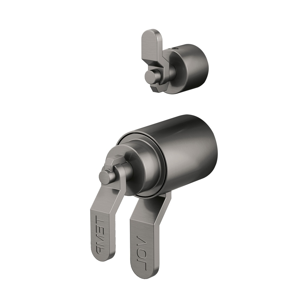 Brizo HL7534-SL Litze Tempassure Thermostatic Valve With Diverter Trim Shutoff Handle Luxe Steel