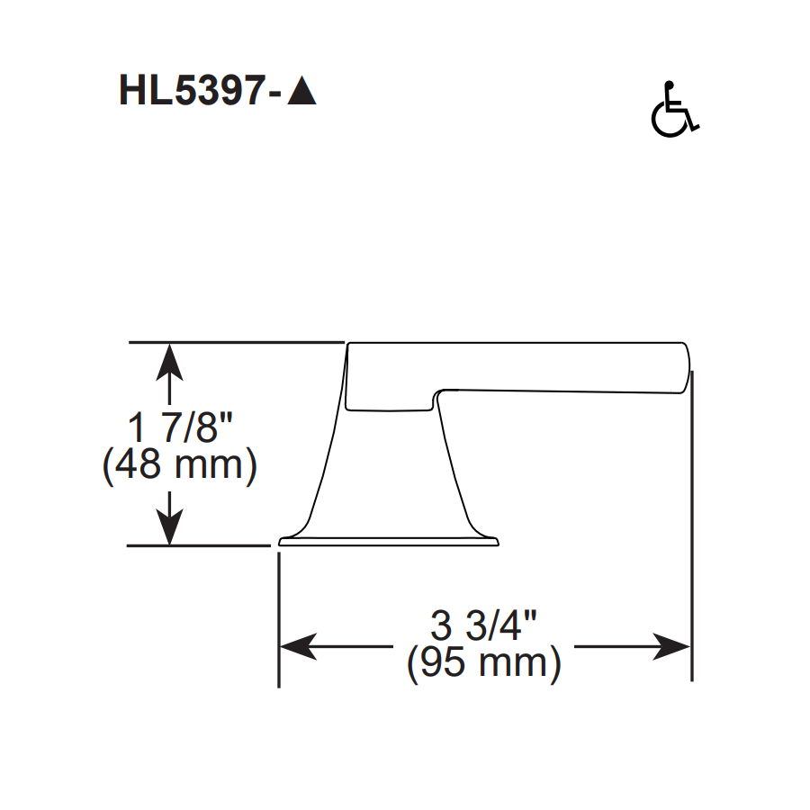 Brizo HX5397-GL Levoir Widespread Handle Kit Low Cross