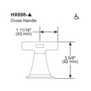 Brizo HX698-BNX Levoir Roman Tub Handle Kit Cross