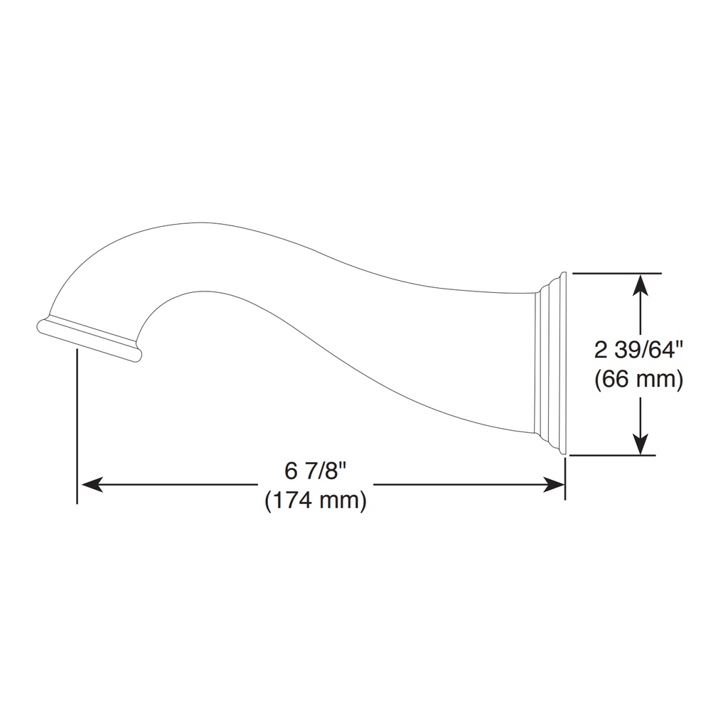 Brizo RP37762PN B-Non-Diverter Deco Tub Spout