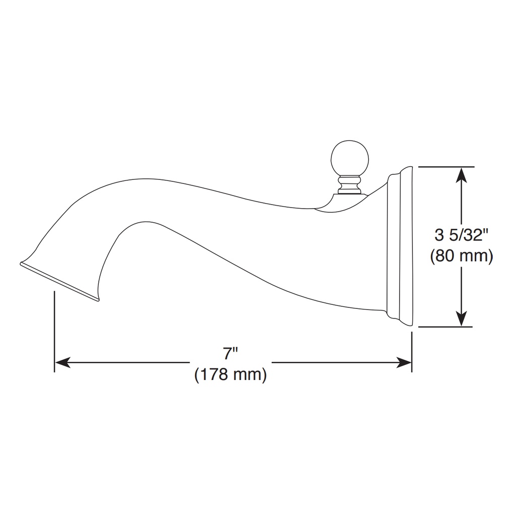 Brizo RP49094BN Traditional Brizo-Trad.Tub Spout Pull-Up Diverter-Bn