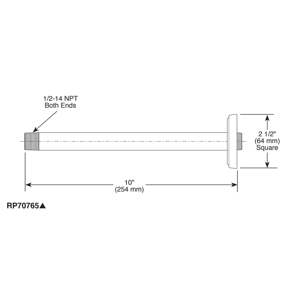 Brizo RP70765GL Virage 10" Ceiling Mount Shower Arm And Flange