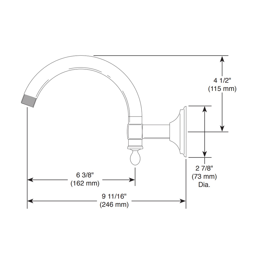 Brizo RP70909RB Universal Showering Shower Arm Assembly