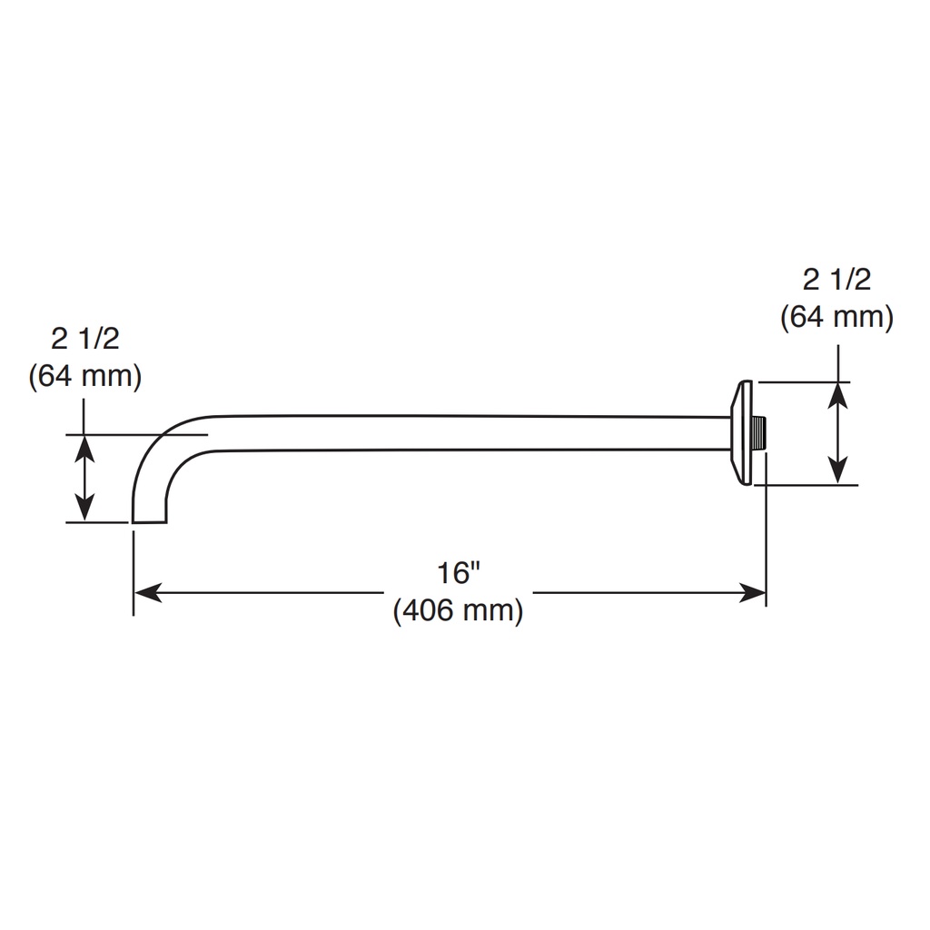 Brizo RP71648GL European 15" Shower Arm And Flange Luxe Gold