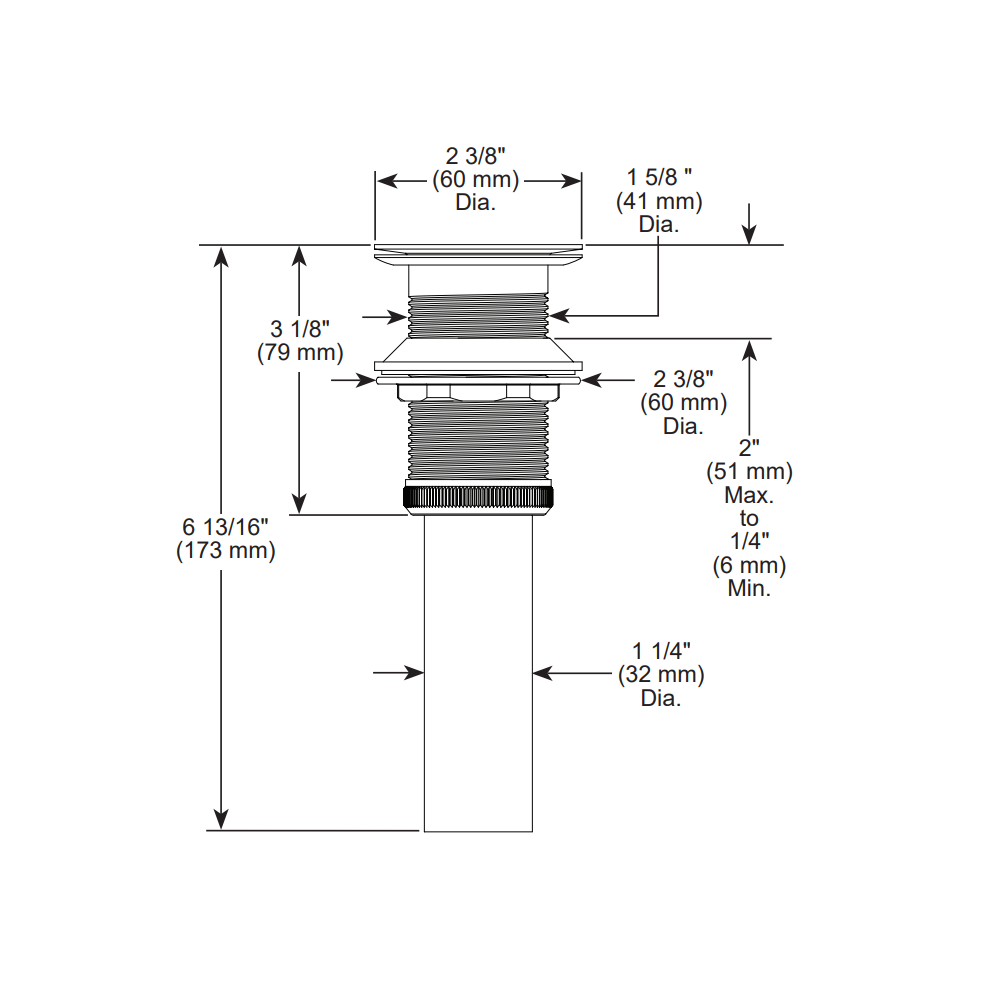 Brizo RP72411BL Grid Strainer Without Overflow Matte Black