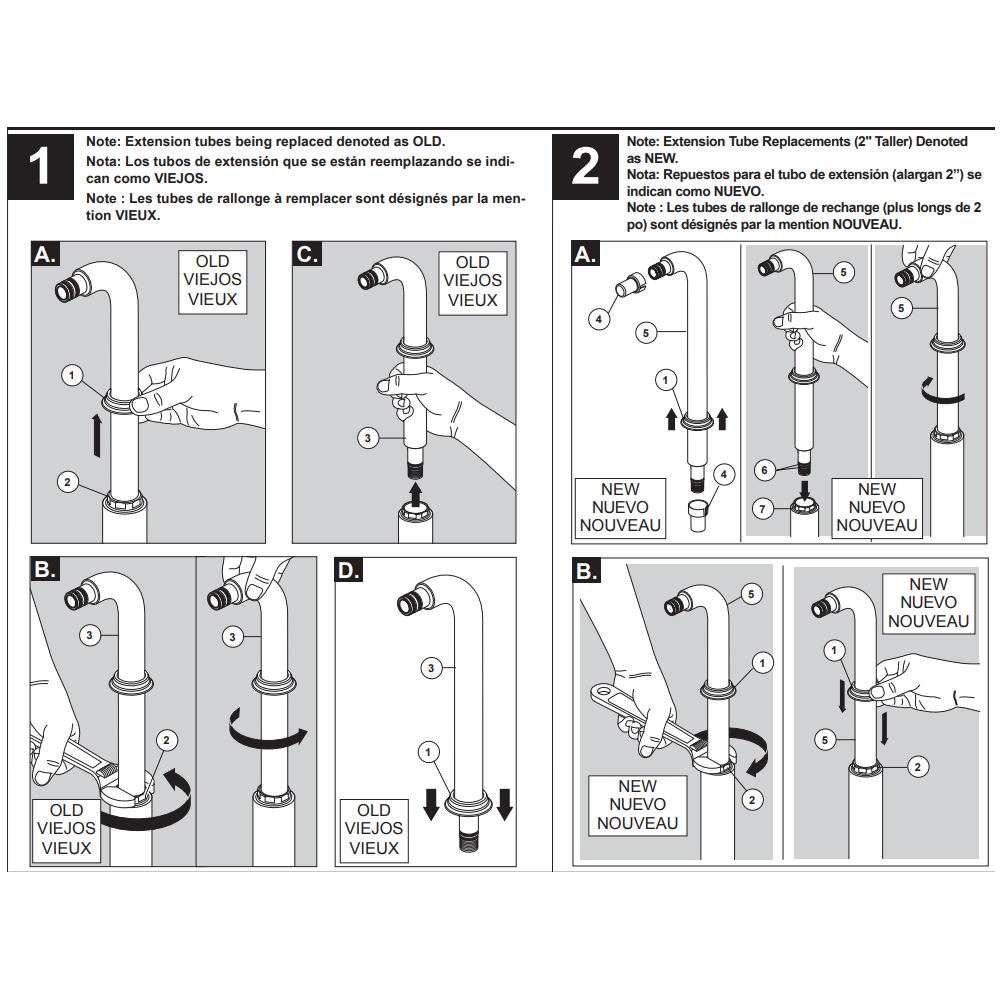Brizo RP73767BL Floor And Deck Mount 2" Riser Extensions