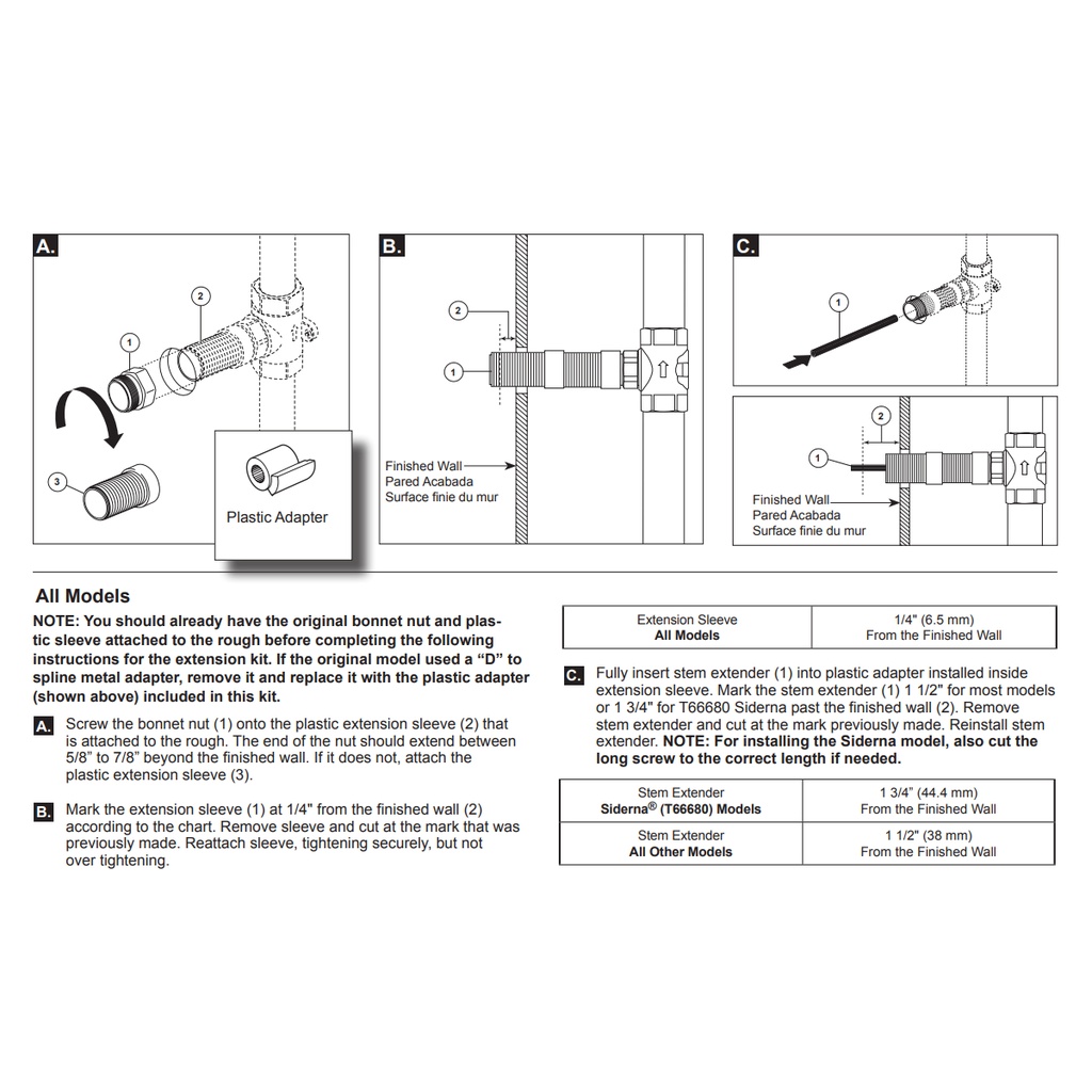 Brizo RP74456 Odin Extension Kit