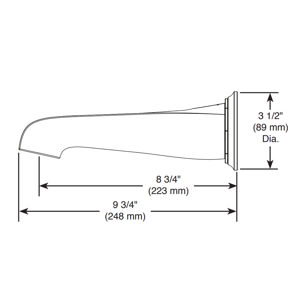 Brizo RP78582GL Rook Tub Spout - Non-Diverter