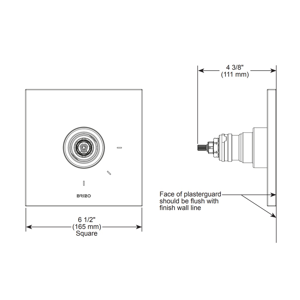 Brizo T60022-SLLHP Thermostatic Valve Trim Less Handles
