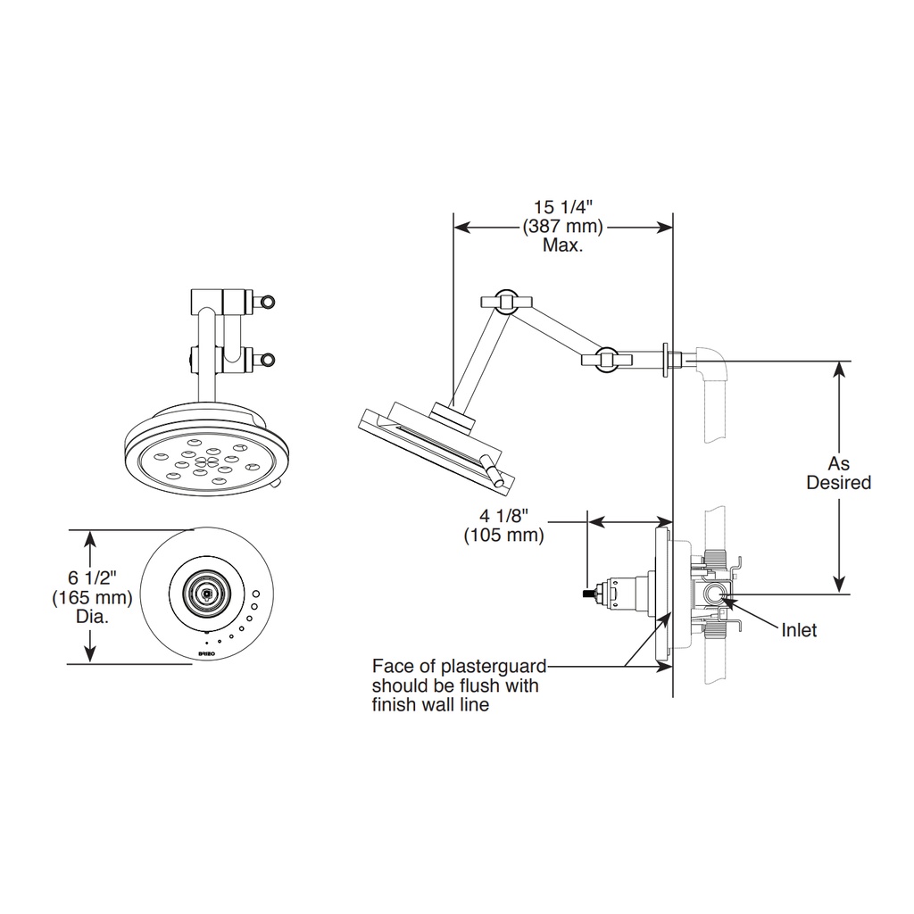 Brizo T60035-SLLHP Litze Tempassure Thermostatic Valve Trim