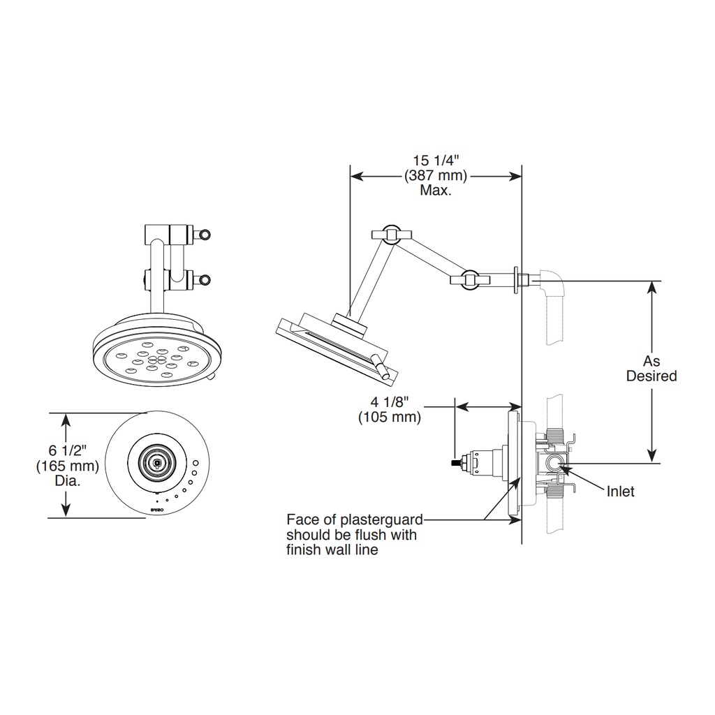 Brizo T60235-SLLHP Litze Tempassure Thermostatic Showertrim