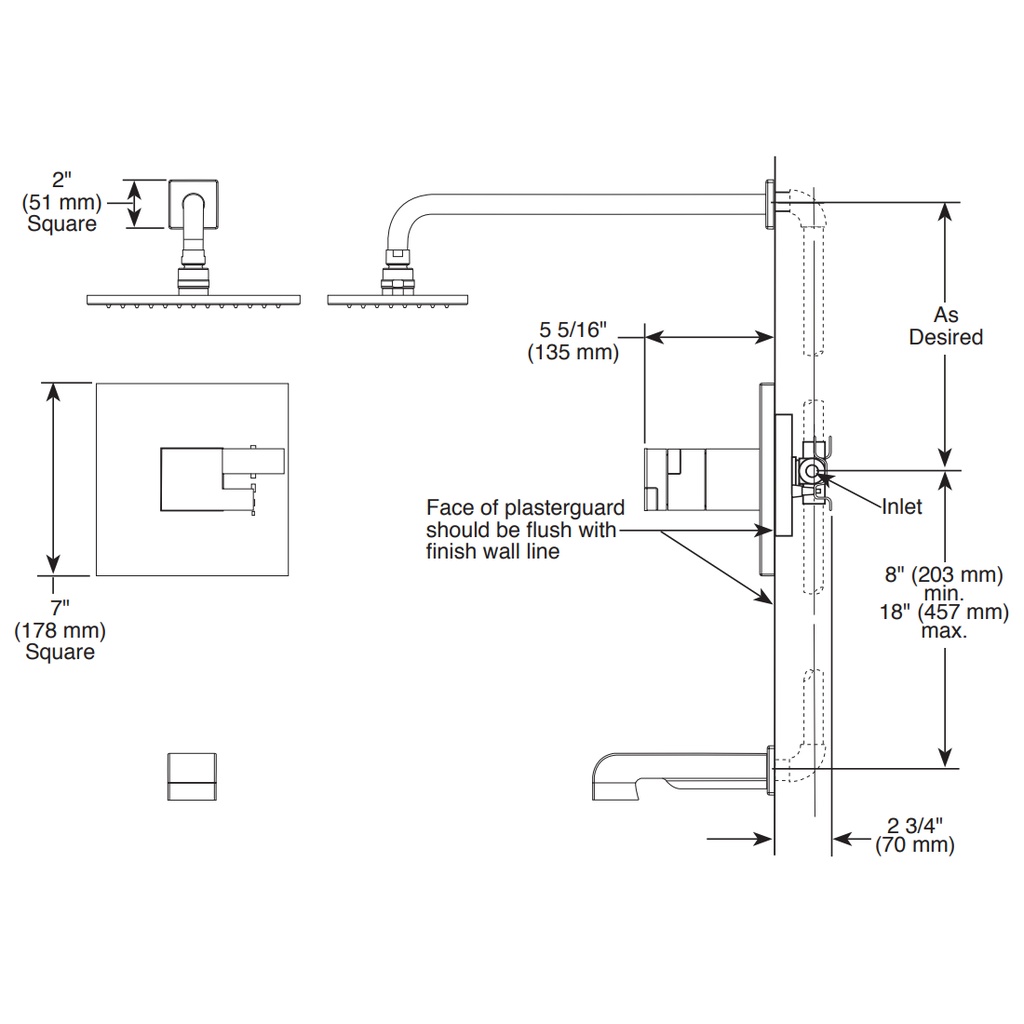 Brizo T60480-PC-2.5 Siderna Tempassure Thermostatic Tub/Shower Trim