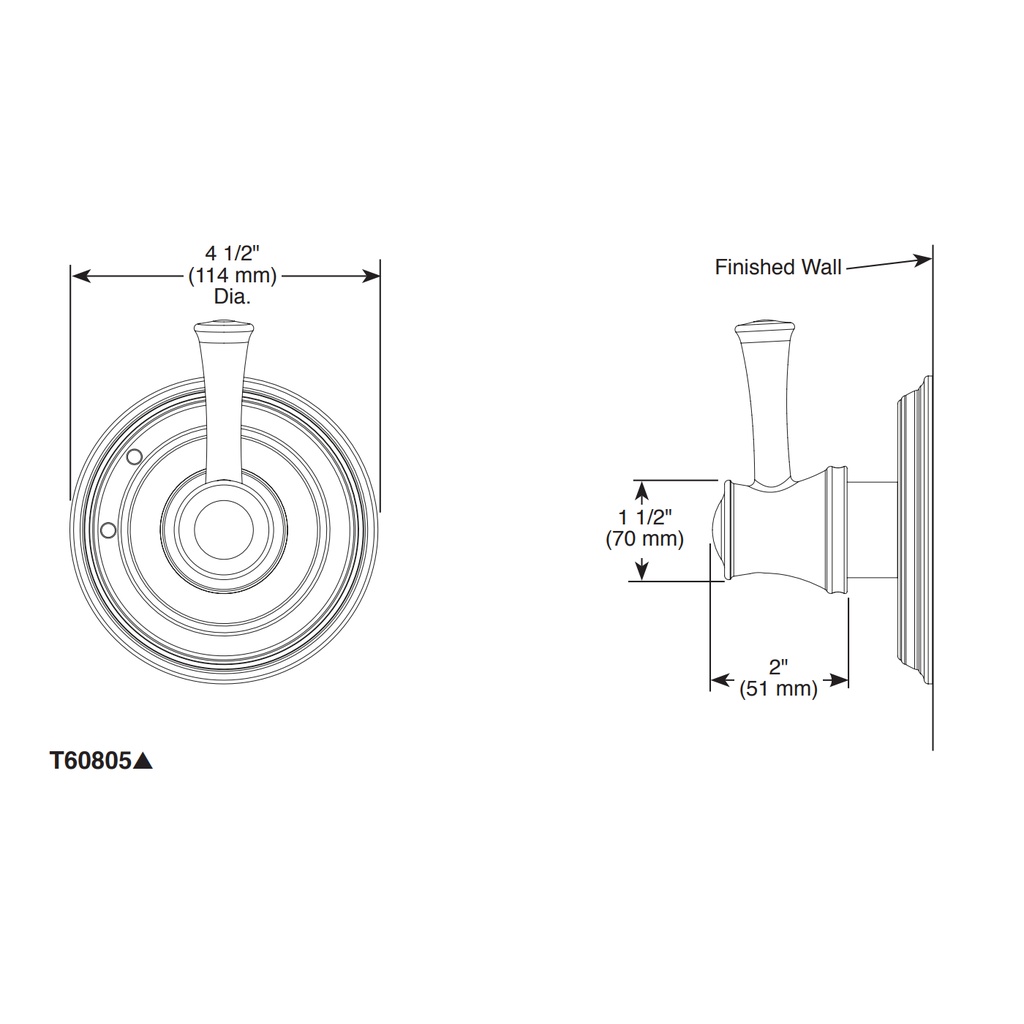 Brizo T60805-PC Baliza 3-Function Diverter