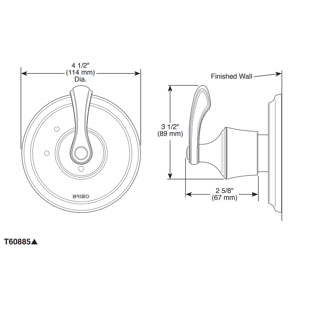 Brizo T60885-PN Charlotte 3 Function Diverter