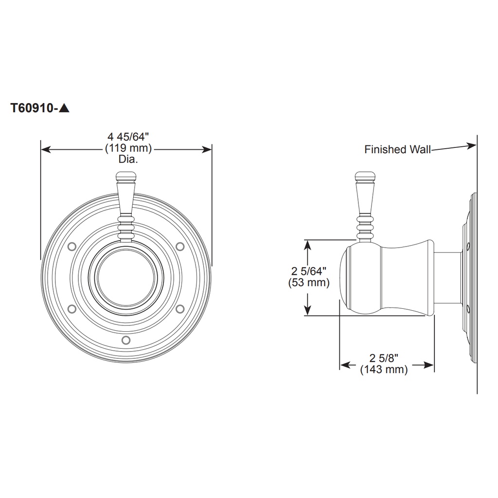 Brizo T60910-PN Traditional 6 Function Diverter Trim