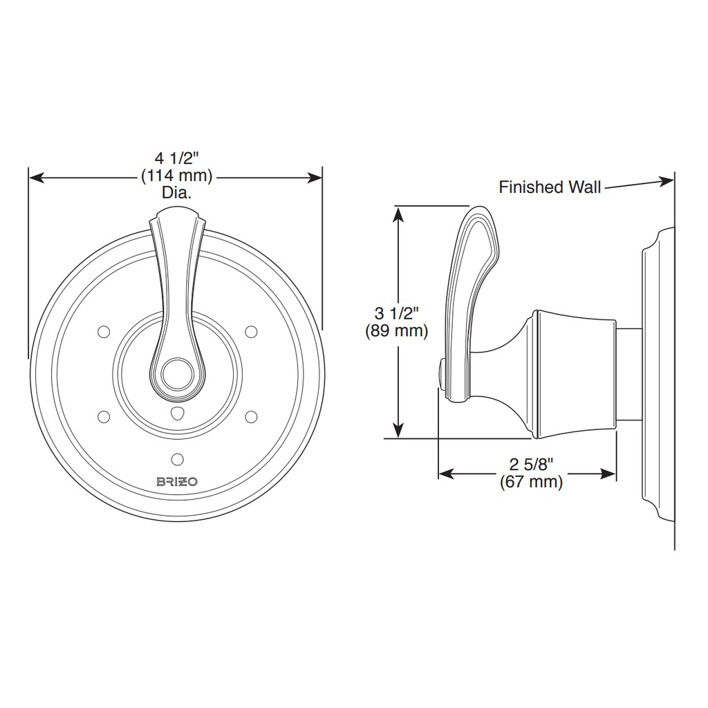 Brizo T60985-PC Charlotte 6 Function Diverter