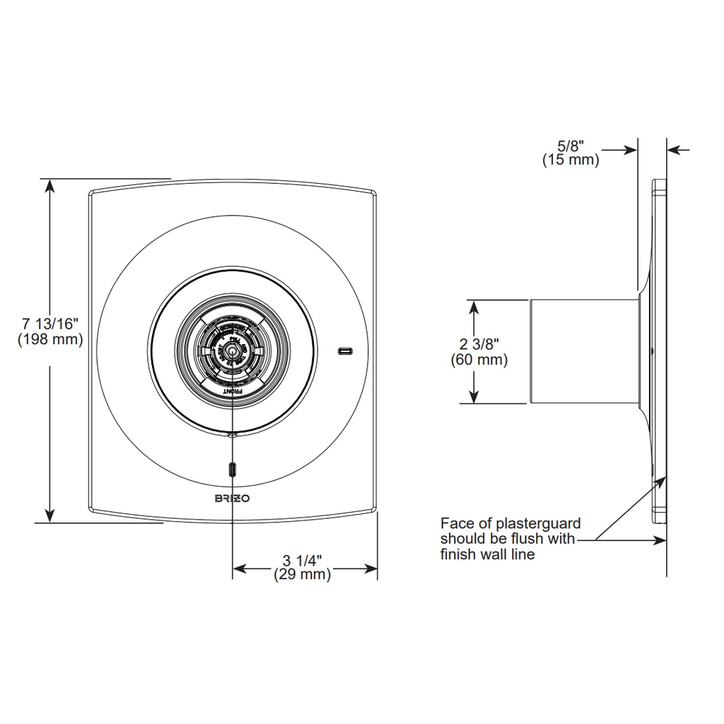 Brizo T60P006-PCLHP Kintsu Pressure Bal Valve Trim Less Handles