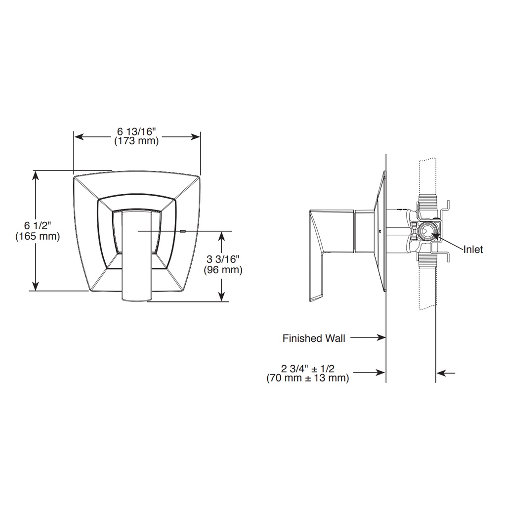 Brizo T60P088-PC Vettis Pressure Balance Valve Trim