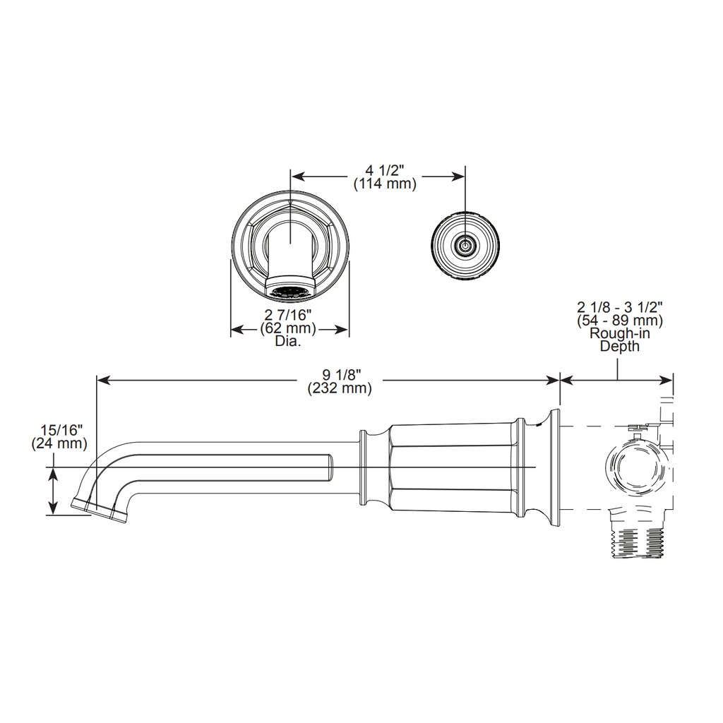 Brizo T65776LF-SLLHP-ECO Invari Sh Wm Faucet Trim 1.2