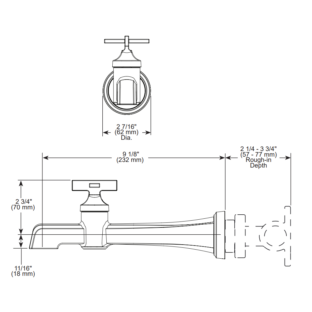 Brizo T65798LF-PC Levoir Single Handle Wall Mount Lavatory Faucet